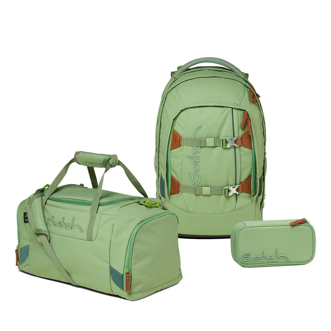 satch Pack Schulrucksack Set 3tlg. mit Sporttasche und Schlamperbox Nordic Jade Green Skandi Ed., No