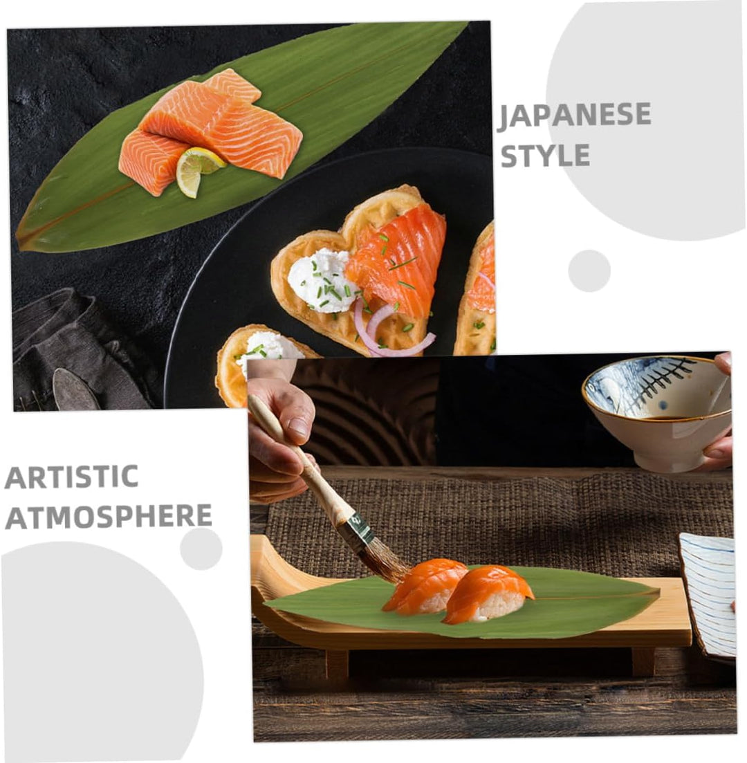 Alipis 200stücke Bambusblätter Sushi Trennblatt Bento Sashimi Dekor Blattornament Japanische Küche Z
