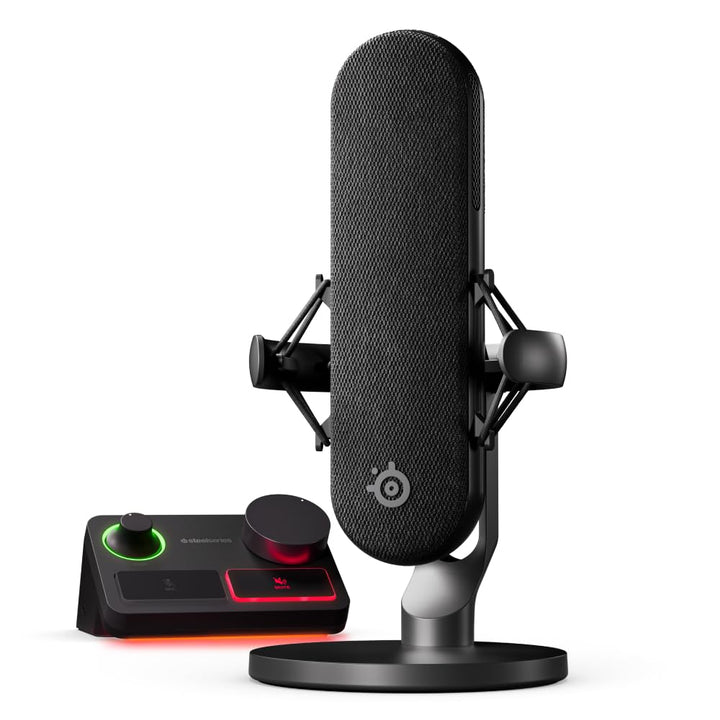 SteelSeries Alias Pro Kit – XLR-Mikrofon + Stream-Mixer – 3 Mal grössere Kapsel fürs Gaming, Streami