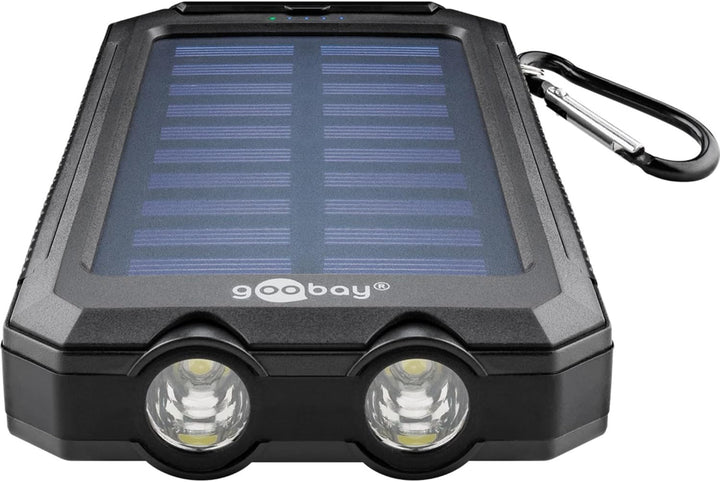 Goobay 49216 Outdoor Powerbank 8.0 (8.000 mAh), für Outdoor-Abenteuer Dank Robusten Design, Solarpan