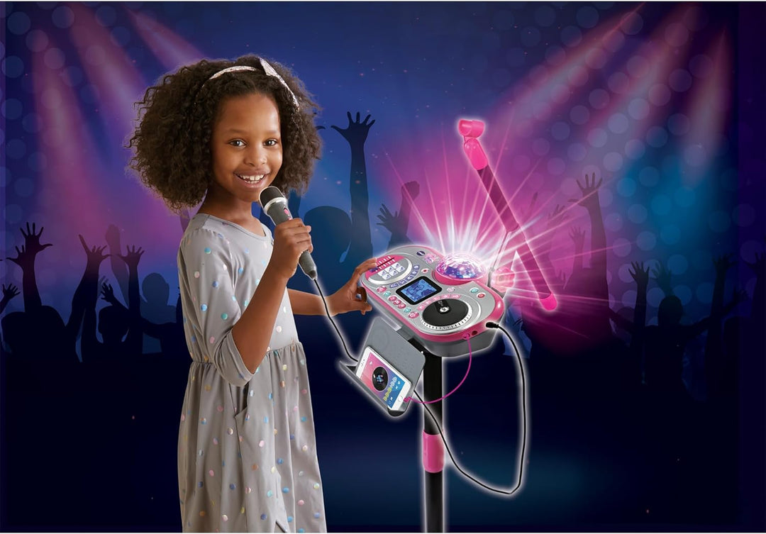 VTech Kidi Super Star DJ Studio pink – 10-in-1 Karaokespielzeug mit Mikrofon, abnehmbarem DJ-Mischpu