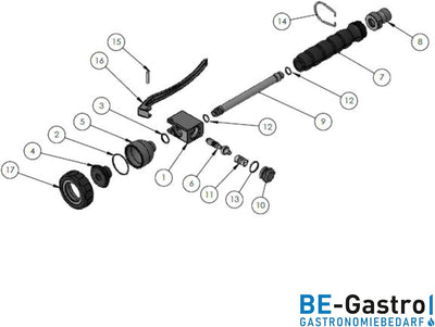 BE-GASTRO I Profi Gastro Handbrause (Blau) inkl. Feststellbügel | 1/2" Standard-AG | Edelstahl Ersat