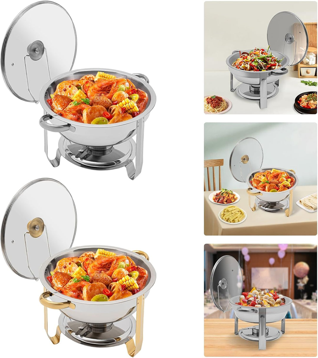 5L Chafing Dish Buffet Set, Edelstahl Chafing Dish Warmhaltebehälter, Chafers und Buffet-Wärmer-Sets