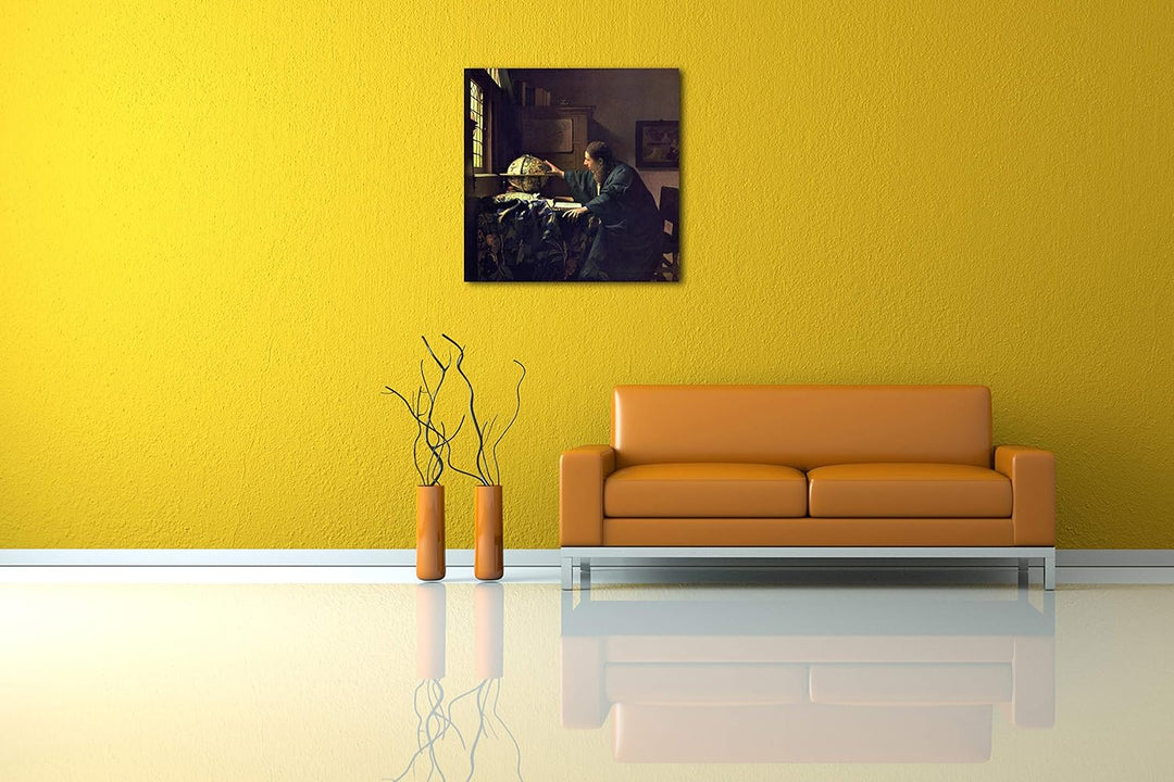 Printed Paintings Leinwand (70x70cm): Jan Vermeer - Der Astronom (1668) 70x70 cm, 70x70 cm