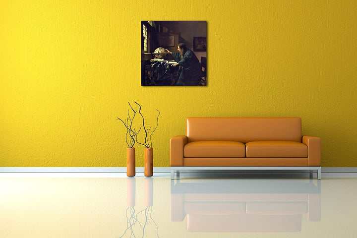Printed Paintings Leinwand (60x60cm): Jan Vermeer - Der Astronom (1668) 60x60 cm, 60x60 cm