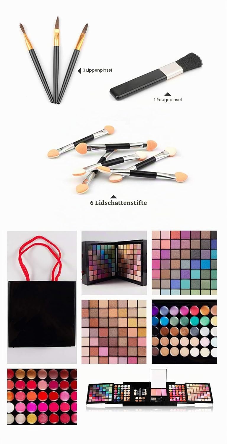 Lidschatten Palette 177 farben Schminkkoffer mit Schminke - Bunte Lidschatten Palette Schminkset Fra