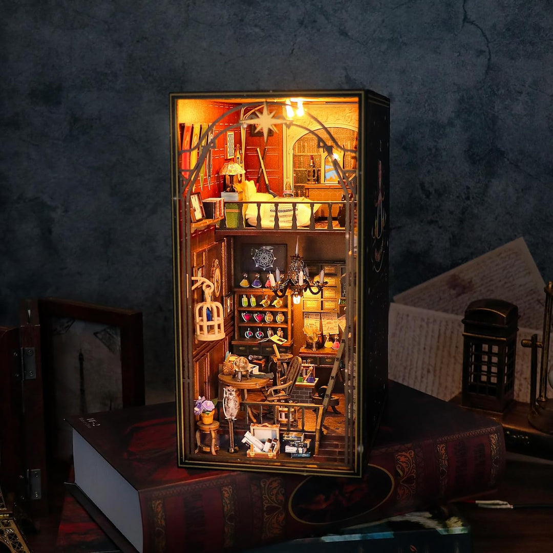 Cuteefun DIY Miniatur Puppen Haus, Book Nook DIY, Buch Ecke Bücherregal Einsatz, Dekoration Machen S