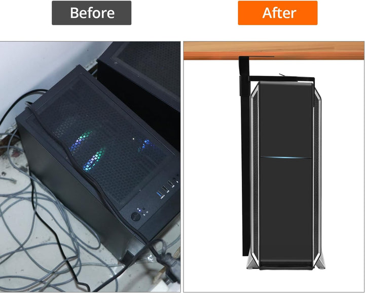 QWORK® PC Halterung unter Schreibtisch, verstellbare computergehäuse Halterung, pc wandhalterung, pa