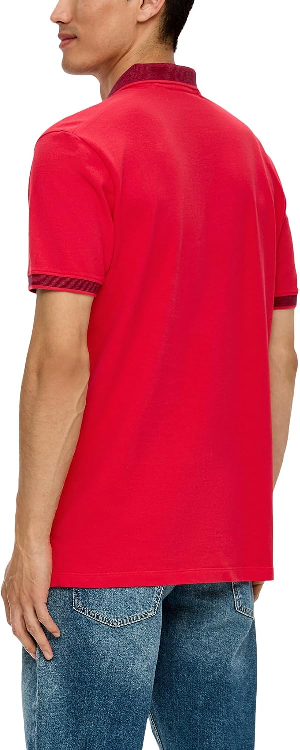 s.Oliver Poloshirt mit kleinem Label-Print Poloshirt aus Baumwollpiqué S Red 3348, Poloshirt aus Bau