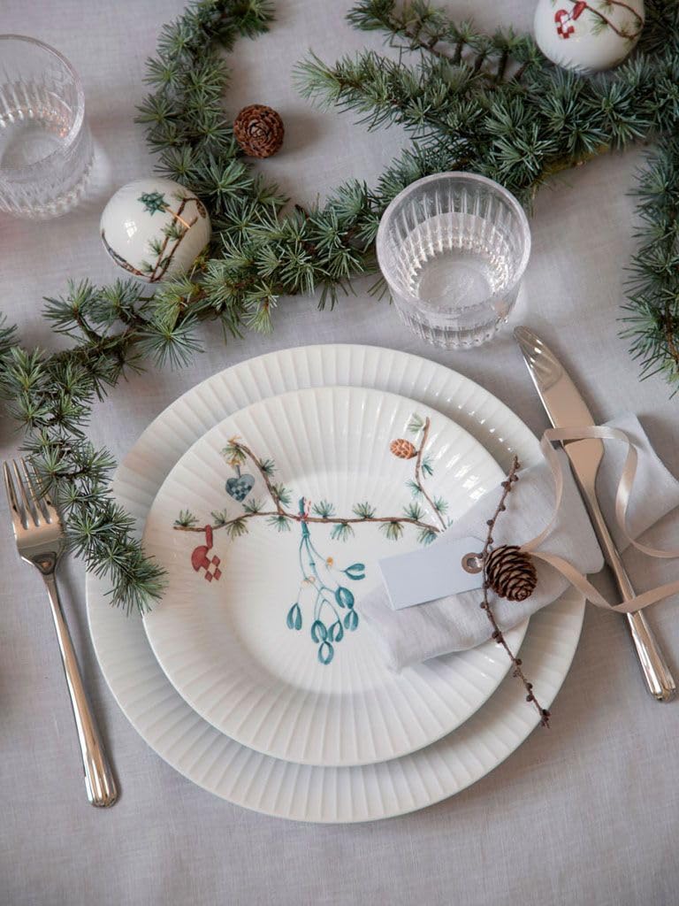 Kähler Tiefer Teller Ø21 cm Hammershøi Christmas Aquarellmalerei, Weiss