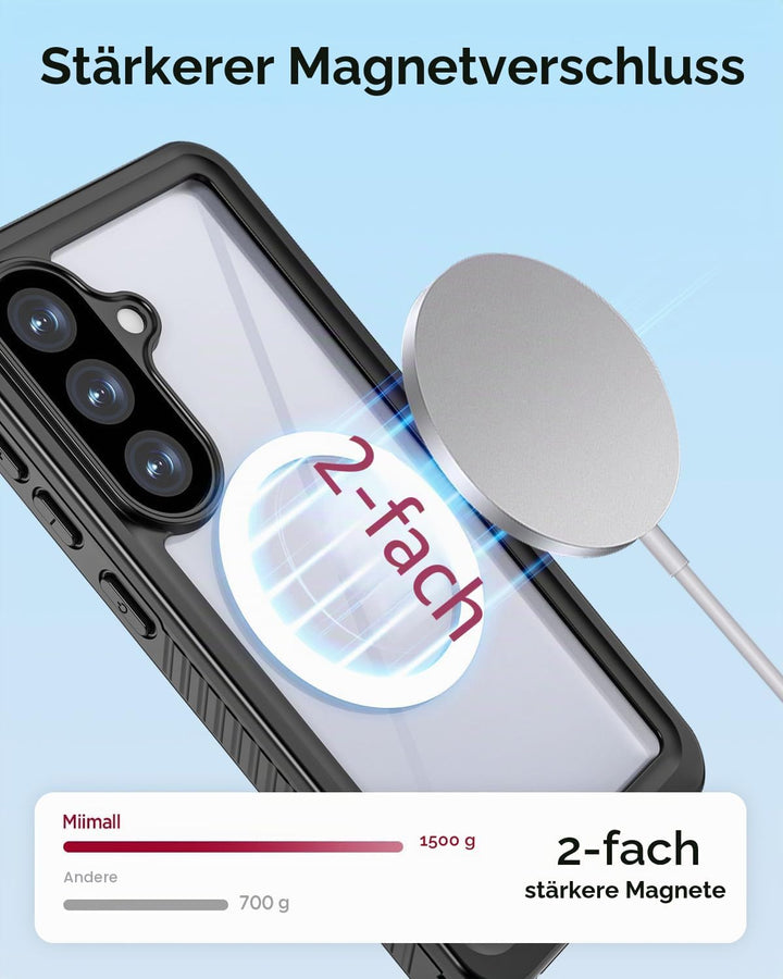 Miimall Wasserdicht Handyhülle für Samsung Galaxy S26 Plus Hülle mit Magnet, [Eingebaute Displayschu