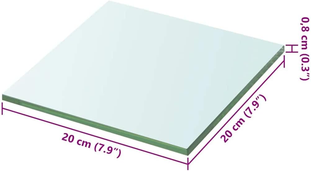 vidaXL Glasboden für Glasregal Transparent 20x20cm Glasscheibe Glasplatte 20 x 20 cm, 20 x 20 cm