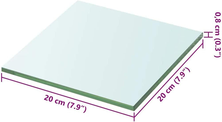 vidaXL Glasboden für Glasregal Transparent 20x20cm Glasscheibe Glasplatte 20 x 20 cm, 20 x 20 cm