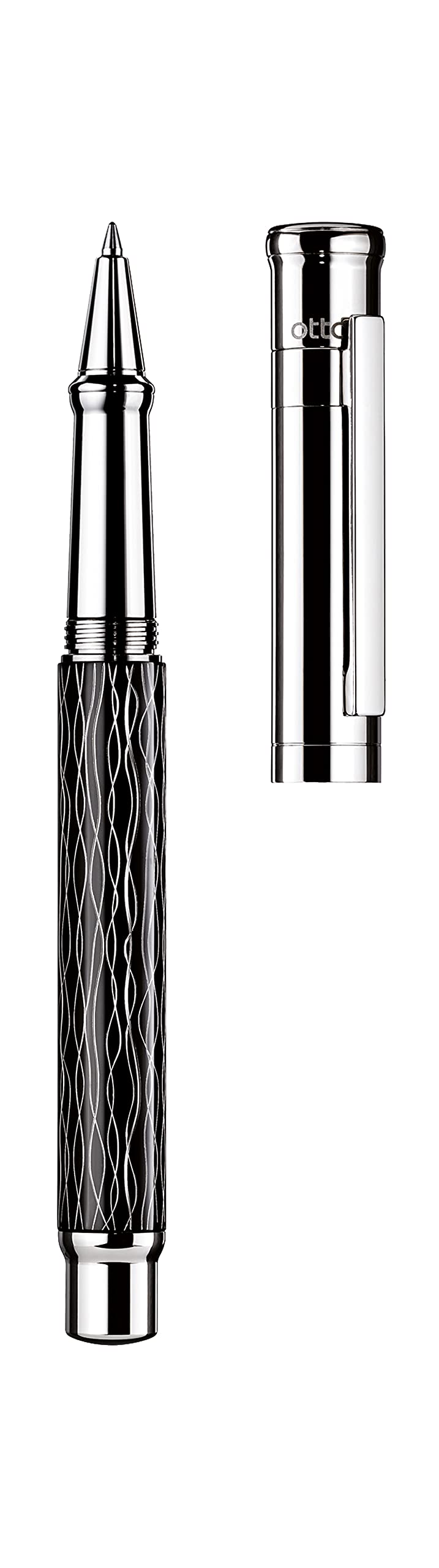 Otto Hutt design 04 Tintenroller 009-61977 – Rollerball mit hochwertiger Beschichtung, Wellen Guillo