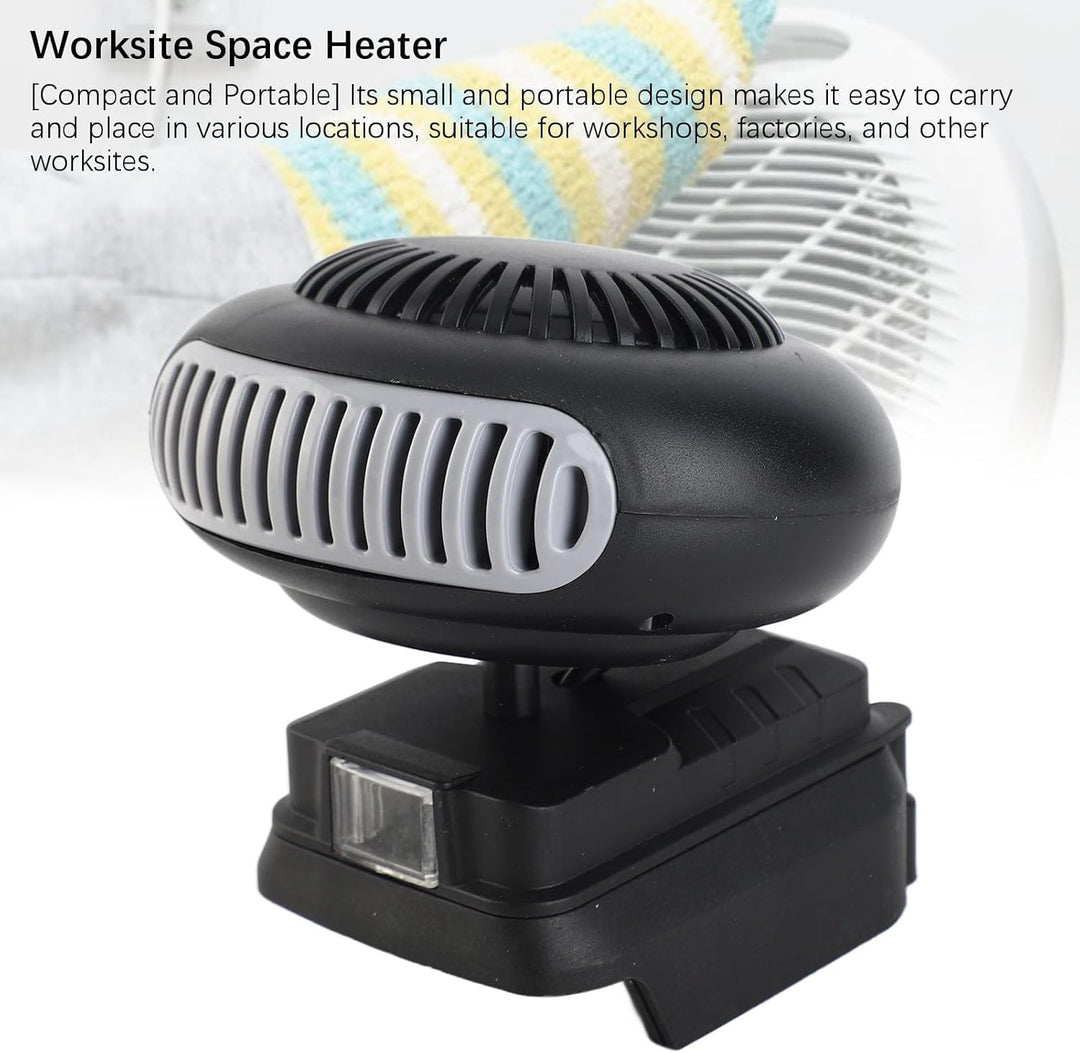 Wakects 18V Heizlüfter Tragbarer Kleiner Heizventilator 2 Temperaturstufen 30-80°C Leiser Betrieb mi
