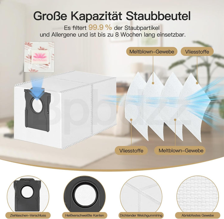 26 Stück Zubehör für Dreame L60 Pro Ultra Saugroboter, 2 Hauptbürsten, 4 Filter, 6 Wischpads, 6 Stau