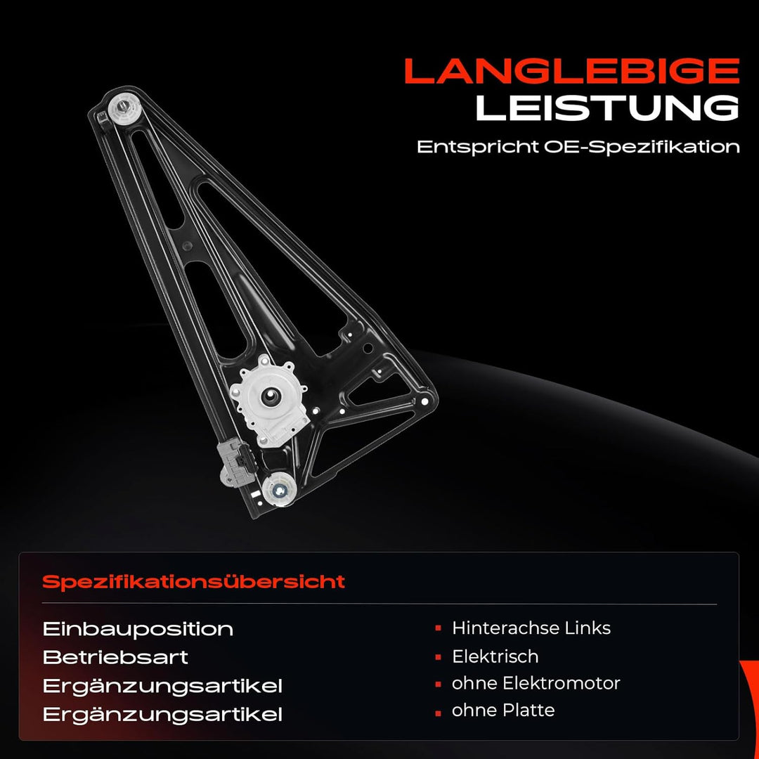 Frankberg Fensterheber Elektrisch ohne Motor Hinten Links Kompatibel mit 7er E38 725 728 730 735 740