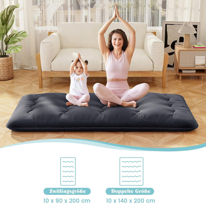 COSTWAY Japanische Futon Matratze, Tatami-Matte, Bodenmatratze, Klappmatratze mit waschbarem Bezug,