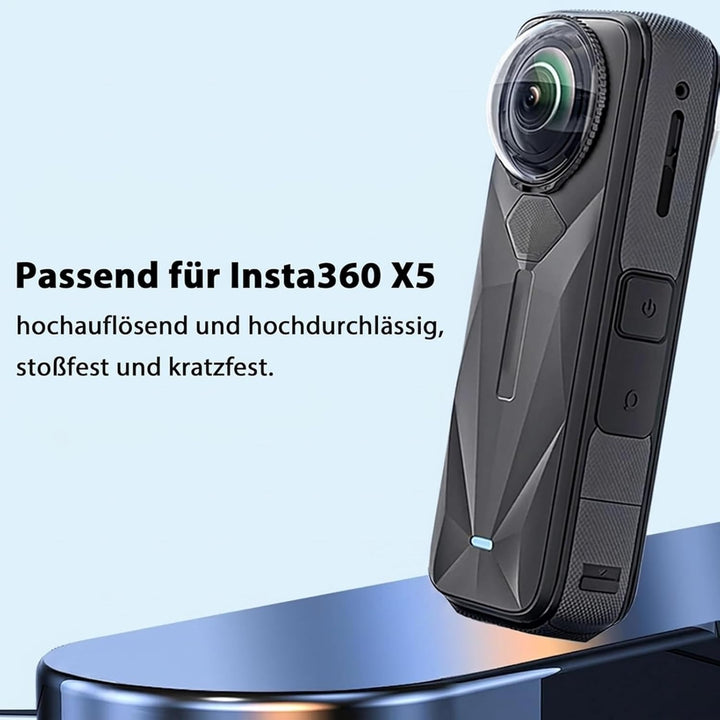 Objektivschutz für Insta360 X5, Optischer Linsenschutz aus Gehärtetem Glas mit 10H Härte, HD-Transpa