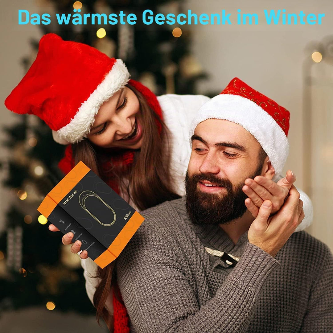 Handwärmer Elektrisch USB Wiederaufladbar Powerbank 5200mAh, Tragbar Taschenwärmer Wiederverwendbar