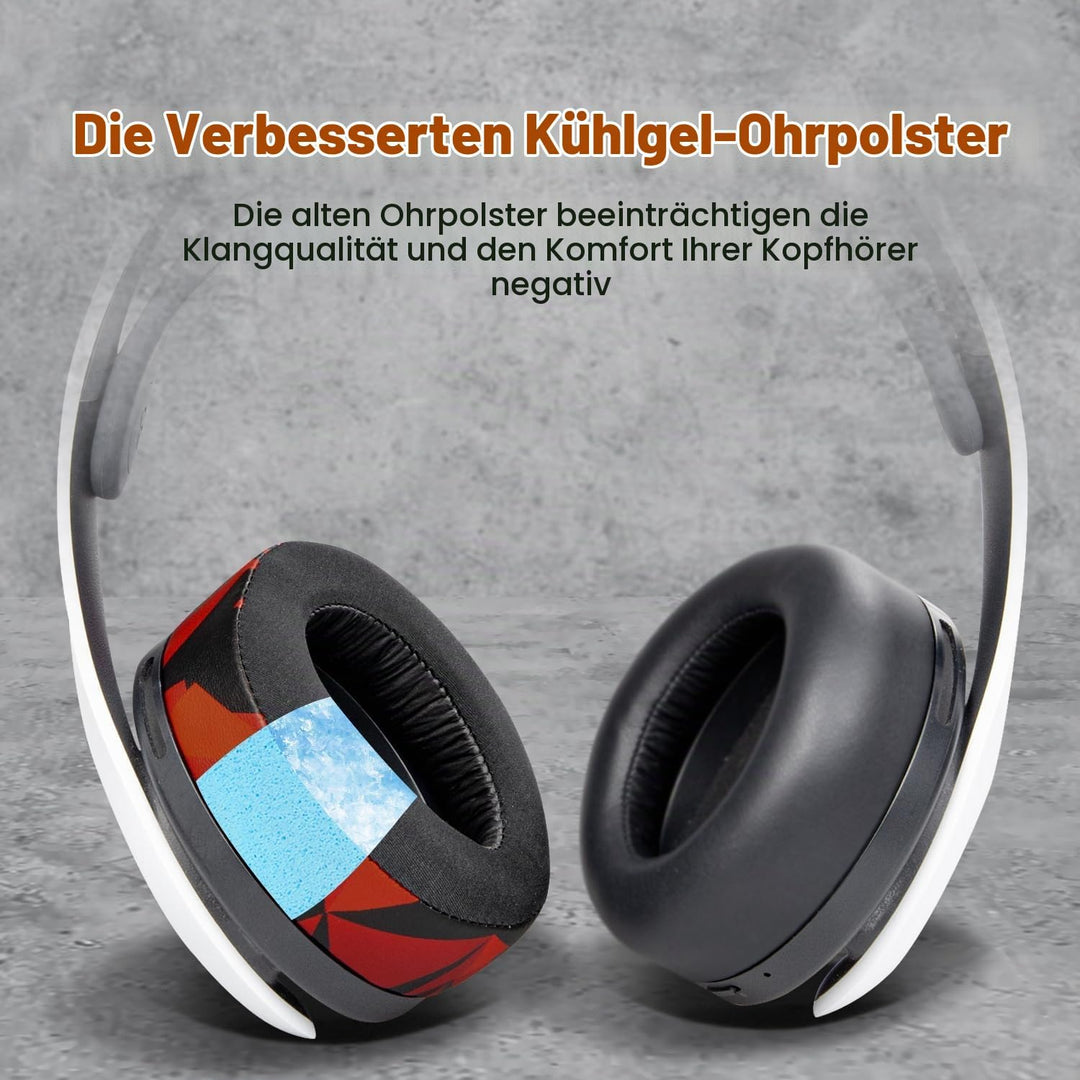 SOULWIT Kühlgel Ersatz Polster Ohrpolster für Sony PS 5 Puls PS5 3D Wireless Headset, Ersatzpolster