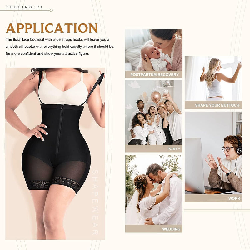 FeelinGirl Miederhose Damen Bauchweg mit Reissverschluss Bauchkontrollhose mit Hoher Taille Shapewea