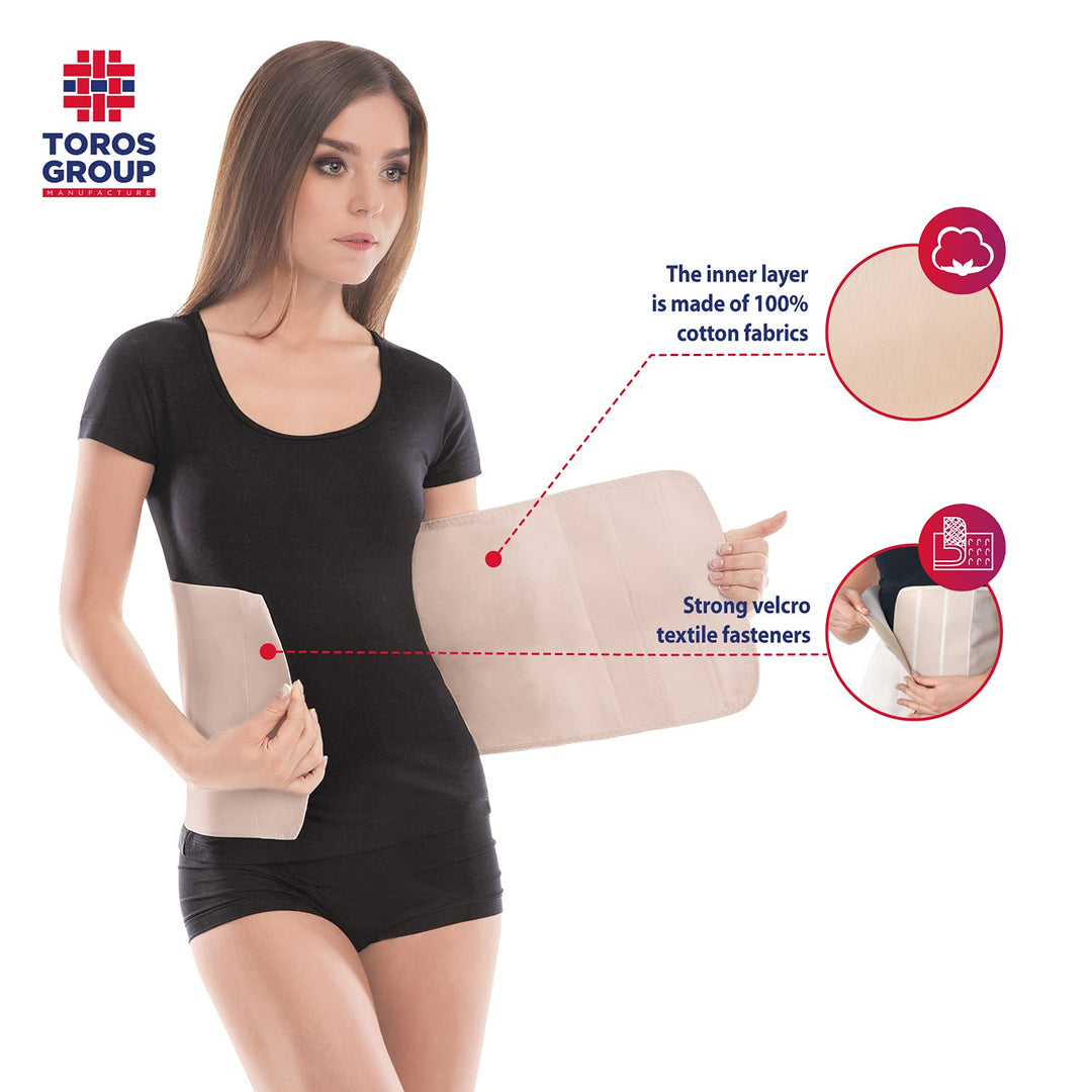 TOROS-GROUP Postpartum Gürtel/Postoperative Binder Bauch Band Baumwolleinsatz Elastische 24 cm XXX-L
