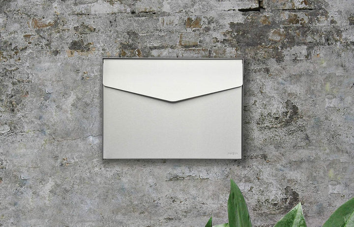MEFA by Renz Briefkasten Letter 112 (Farbe Edelstahl, Postkasten mit Sicherheitsschloss, Designbrief