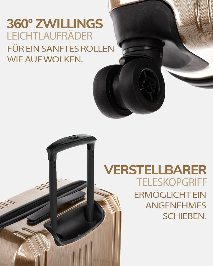 FERGÉ Kofferset 3 teilig Hartschale TSA-Zahlenschloss Cannes Reisekoffer Trolley-Set (Handgepäck, L,