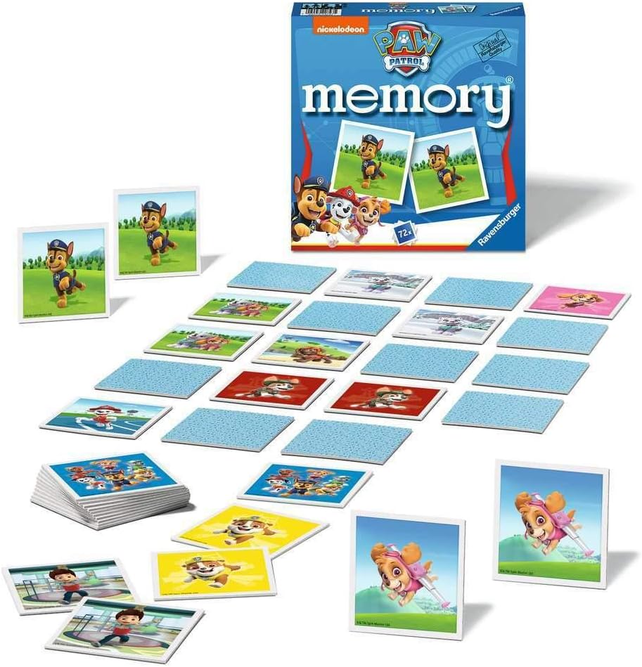 Ravensburger - 20743 Paw Patrol Memory, der Spieleklassiker für alle Fans der TV-Serie Paw Patrol, M