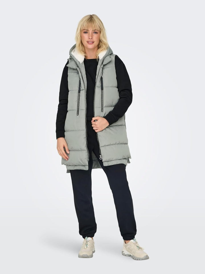 ONLY Damen Onlnewnora Puffer Waistcoat Life Cc Otw Pufferweste S Shadow, S Shadow