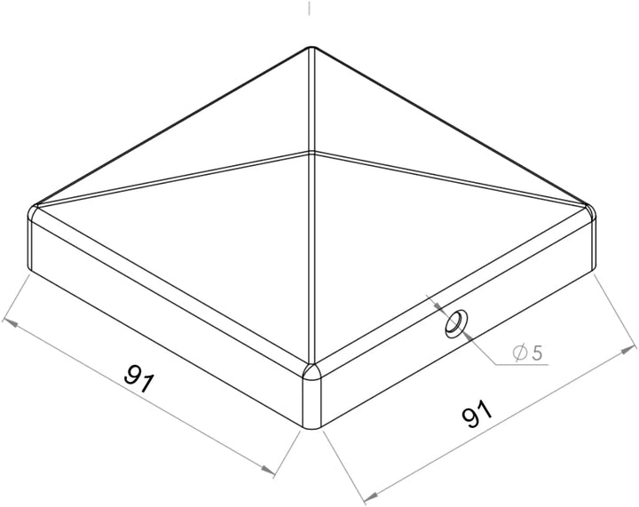 TRIBECCO® 10 Pfostenkappen 9x9 cm - 90x90 mm, Zaunpfosten Kappen für Holzpfosten, Abdeckkappen für Z