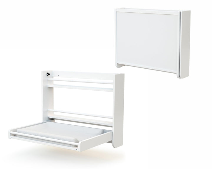 AT4 - Klappbarer Wandwickeltisch Confort Holz Weiss | 83 x 19 x 66 cm | Für Wickelauflage 75 x 55 cm
