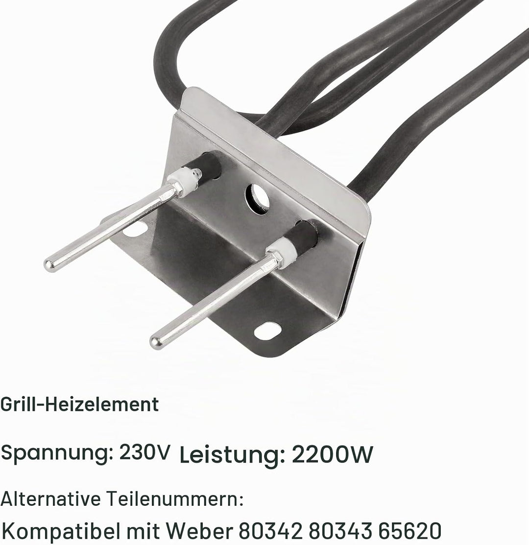 Kingsea Ersatzteil Heizelement Kompatibel mit Weber Q140, Q1400 Grill,Rostfreie Stähle Heizspirale,6
