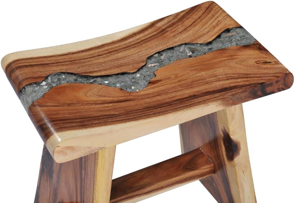 vidaXL Suarholz Massiv Hocker Badhocker Duschhocker Badestuhl Duschstuhl Holzhocker Fusshocker Nacht