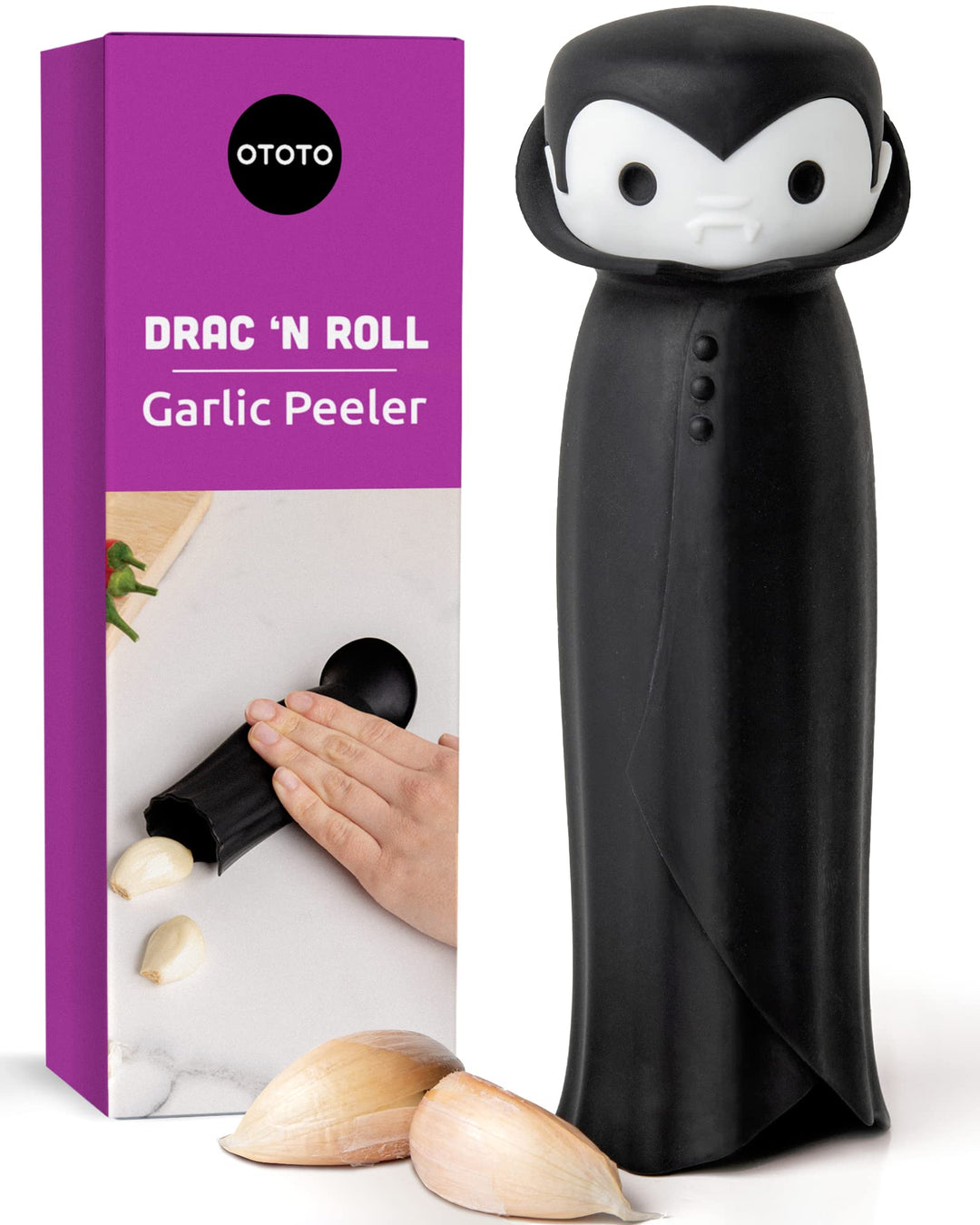 OTOTO OT964 Knoblauchschäler, Silikon, Schwarz Grac N' Roll, Grac N' Roll