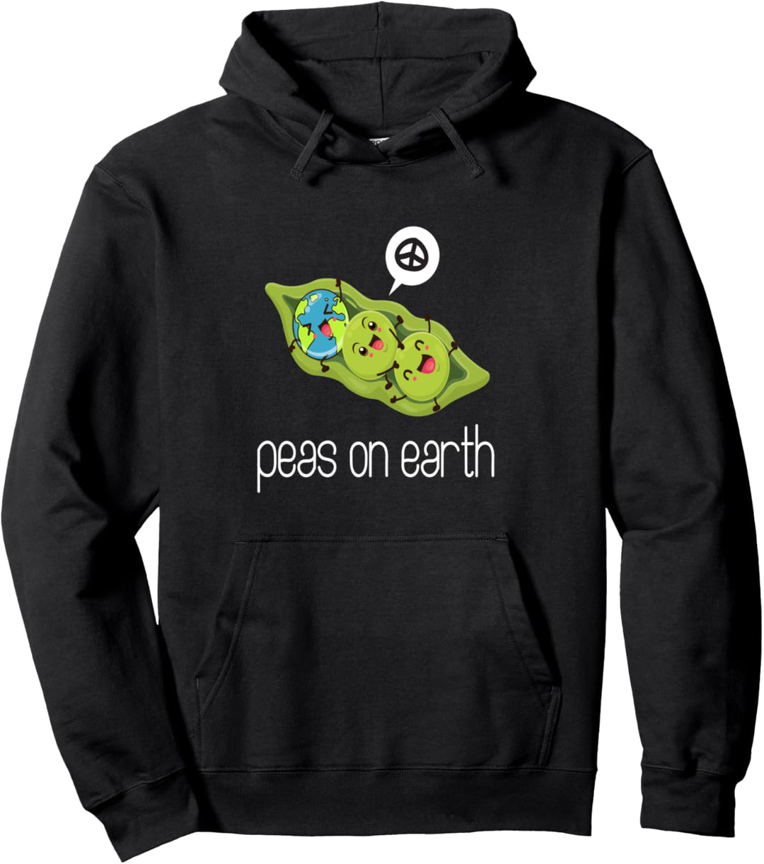 Peas On Earth I Vegan Veganer Vegetarier Gemüse Erbsen Pullover Hoodie