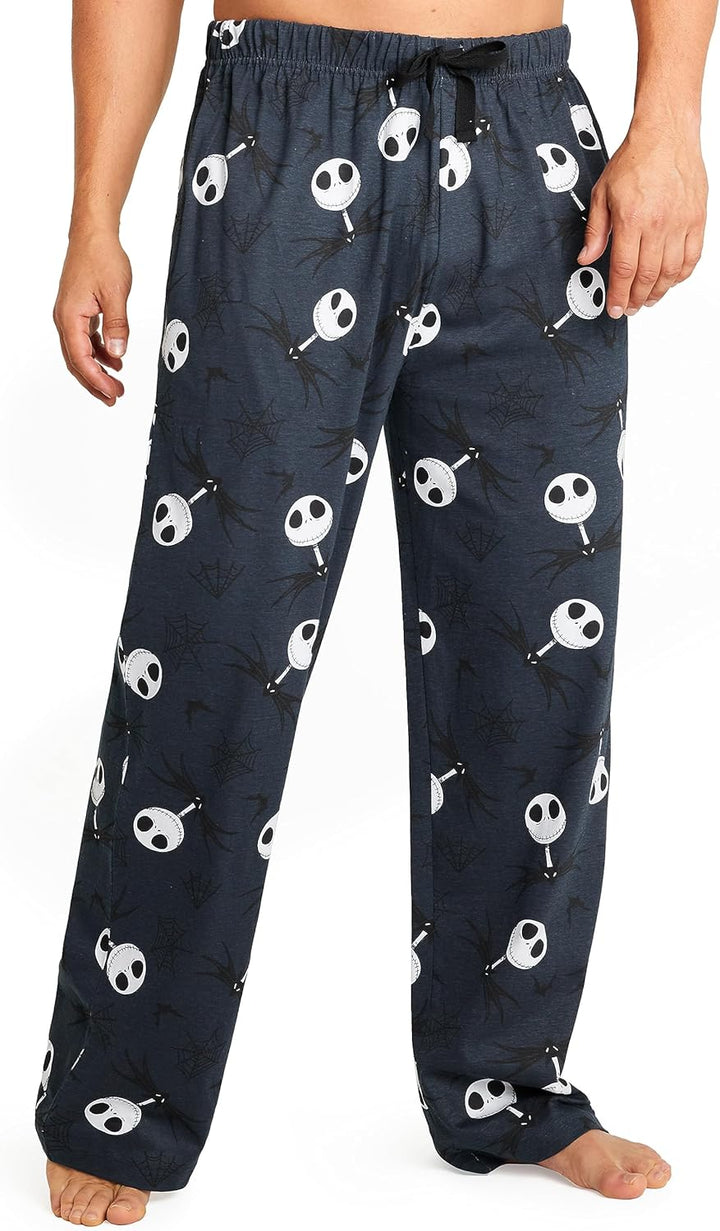 Disney Herren Lang Pyjamahose, Bequeme Loungewear PJs mit Taschen - Geschenke für Ihn XL Marine Jack