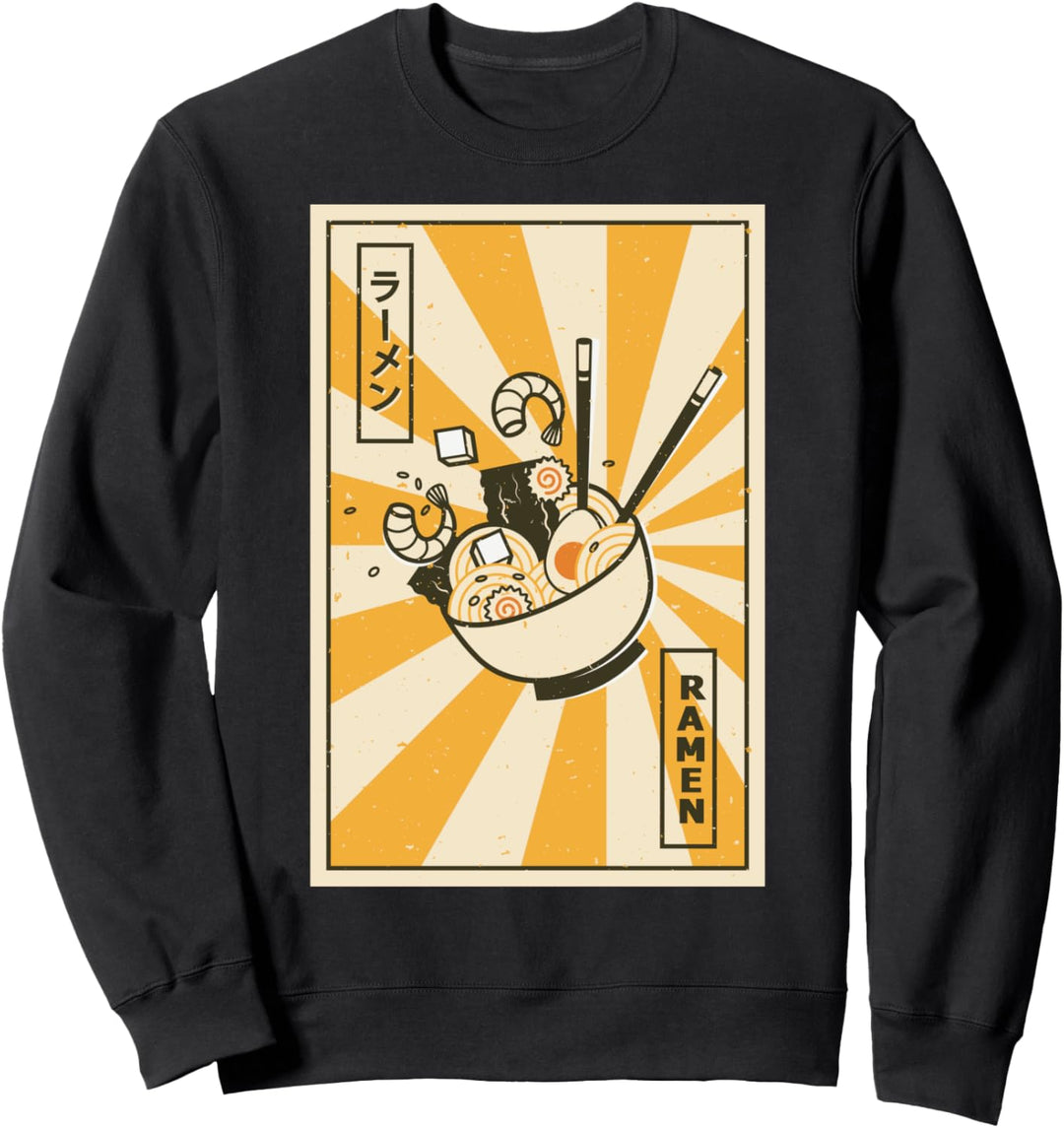 Vintage Japanische Nudeln Katakana Ramen Sweatshirt