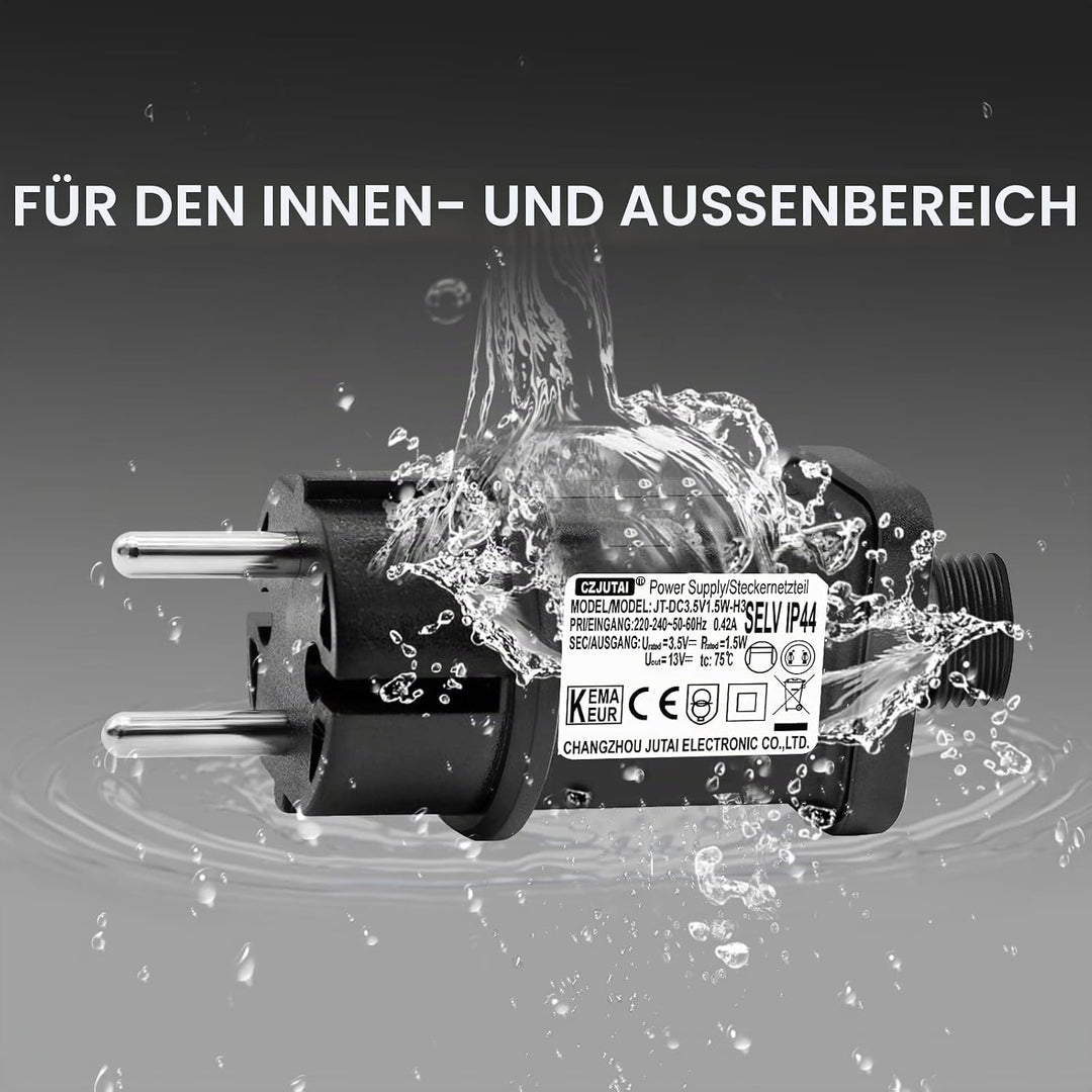 3,5 V 1,5 W LED-Transformator CZJUTAI IP44 Stromversorgung für Weihnachtsbeleuchtung mit Stecker – E