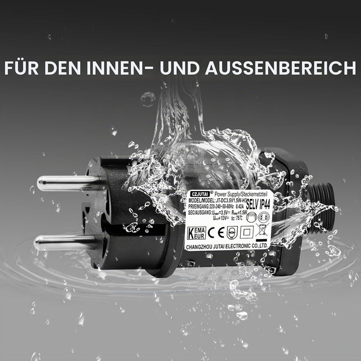 3,5 V 1,5 W LED-Transformator CZJUTAI IP44 Stromversorgung für Weihnachtsbeleuchtung mit Stecker – E