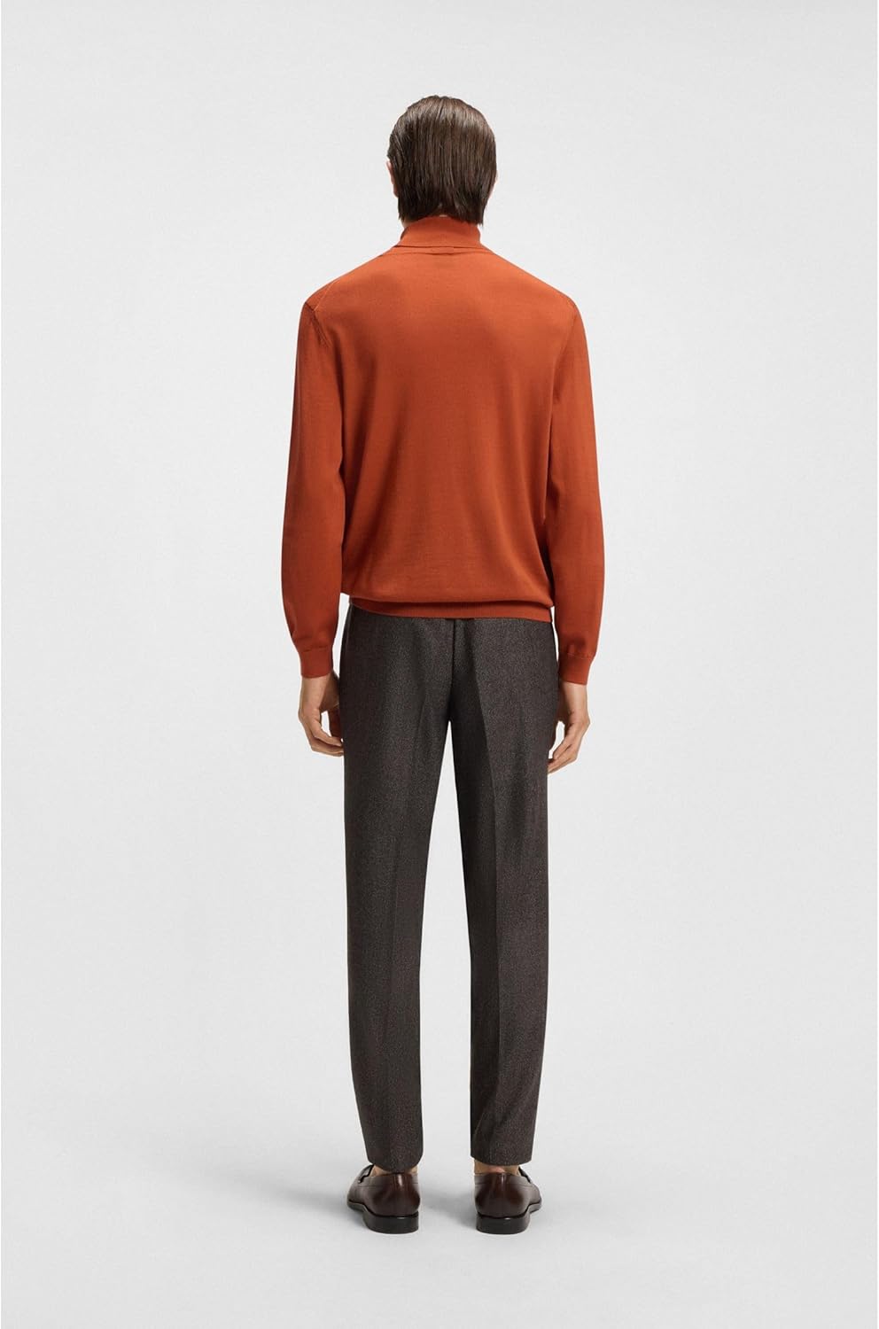 BOSS Herren Musso-P Slim-Fit Rollkragenpullover aus extrafeiner Merinowolle M Dunkel Orange809, M Du