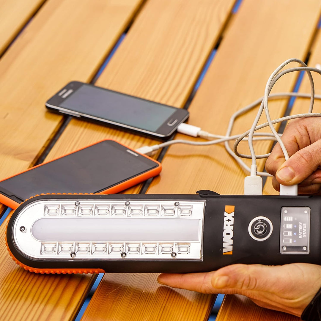 Worx WX852.1 Akku Starthilfegerät 12V mit Multifunktions-Lampe, Schwarz