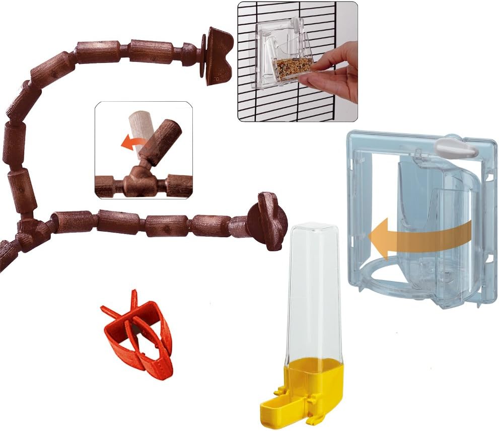 Ferplast Vogelkäfig Wellensittich Käfig Exotenkäfig, inkl. Vogelspielzeug, Vogel-Futternapf, Vogel-S