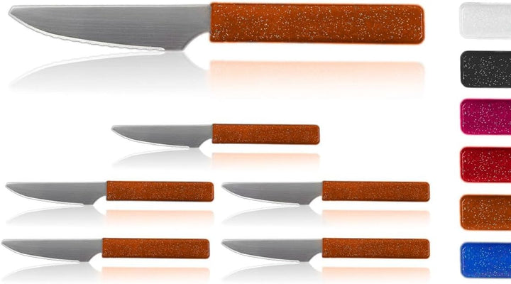 LaXon Messer, Frühstücksmesser, 6er Messerset, Brotmesser mit Wellenschliff, scharfe Brötchenmesser,
