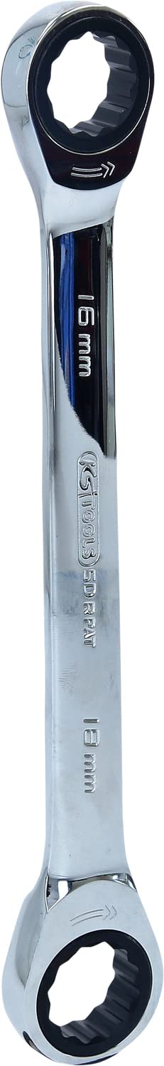 KS Tools KS 5034506 Tools 503.4506 GEARplus Doppel-Ratschenringschlüssel, 16x18mm, 16x18mm
