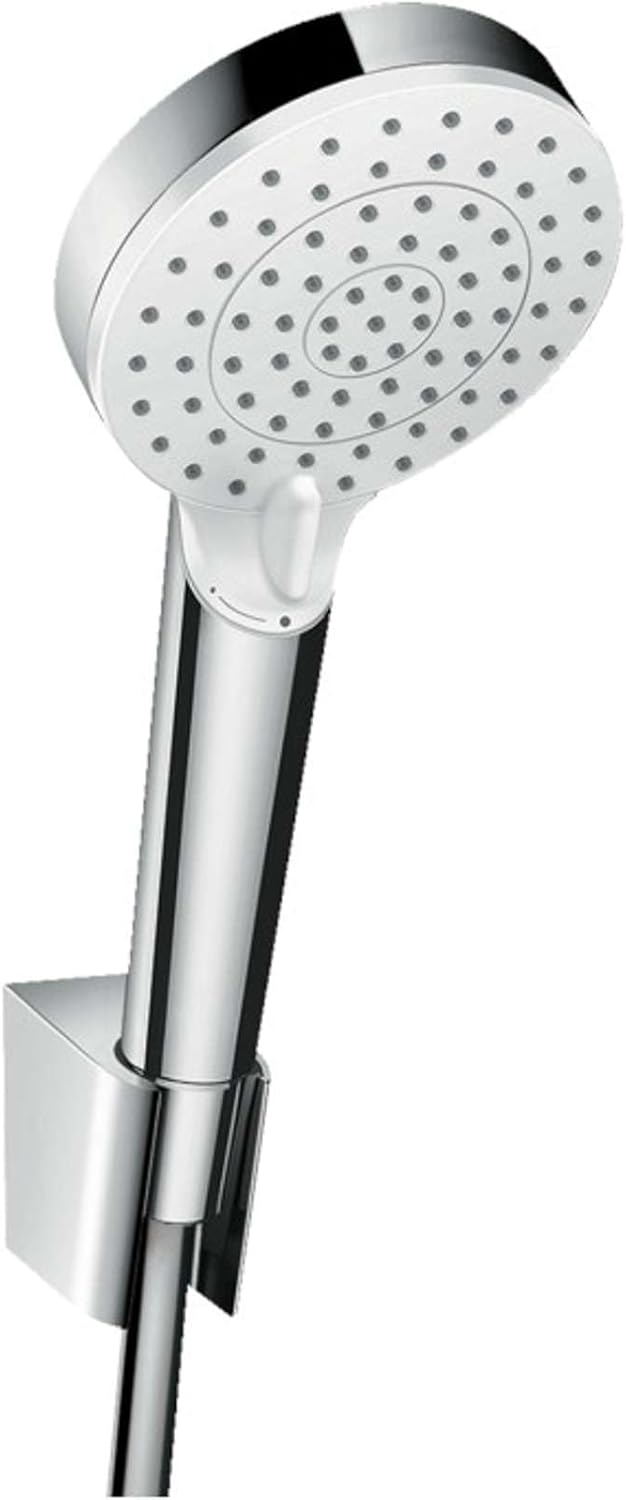hansgrohe Crometta Duschkopfhalterset, mit Duschschlauch, 1,60 m, 2 Strahlarten, wassersparend, Weis