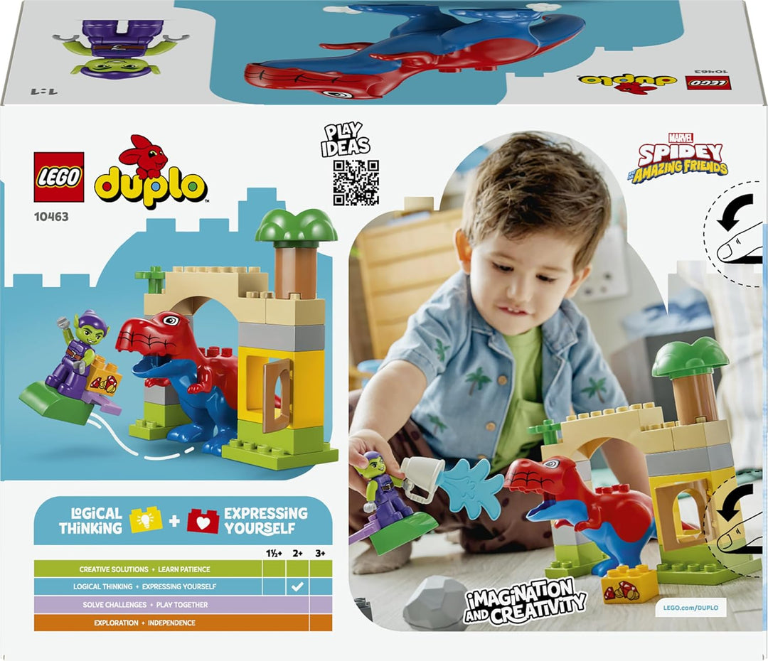 LEGO DUPLO | Spidey-Rex vs. Green Goblin - Feinmotorik Spielzeug für Kleinkinder - 2 Figuren inkl. S