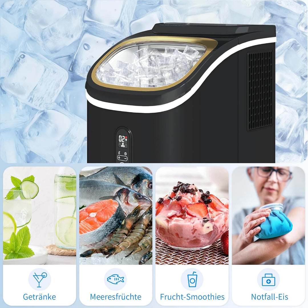 HOMCOM Eiswürfelmaschine 15 kg/24h Ice Cube Maker Maschine mit Schaufel, 1,5 L Wassertank, Verstellb
