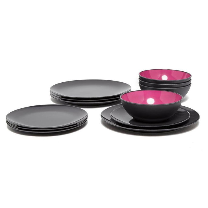 Gimex Geschirr-Set GreyLine 12-teilig brombeer